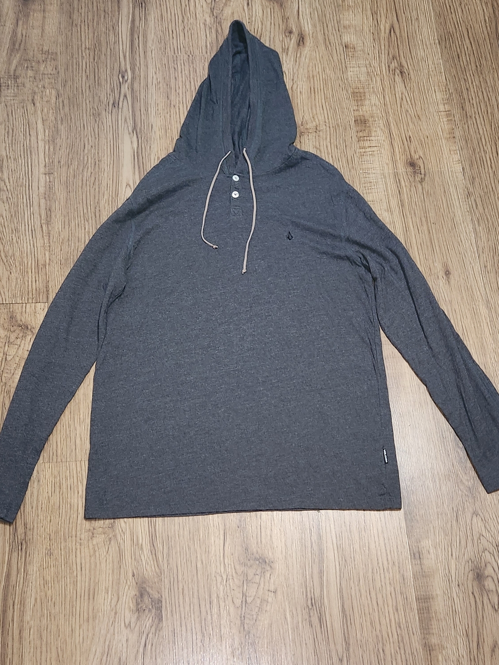 Volcom Charcoal Gray Hooded Crewneck Sweater